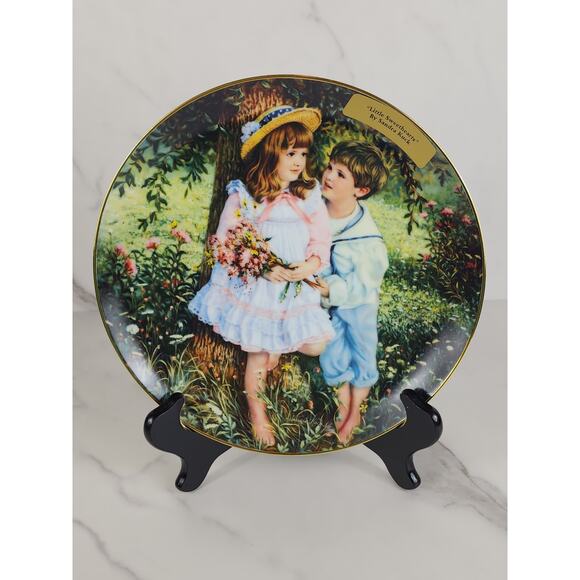 Little Sweethearts Sandra Kuck Fine China Year 1987 Wall Decor Plate 9" USA - Picture 1 of 11